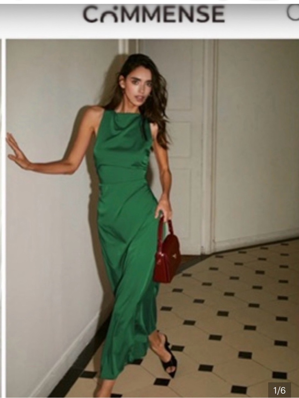 Commense Emerald Green Sleeveless Ruched Maxi Dress